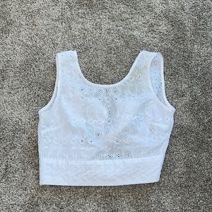 LA HEARTS white open back tie tank top